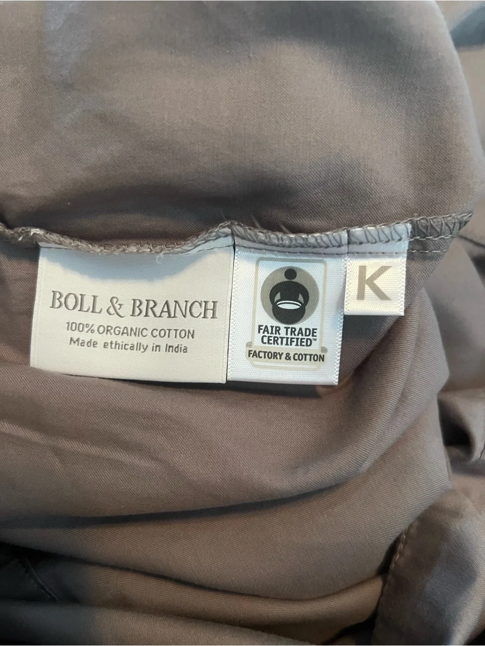 BOLL & BRANCH Signature Hemmed Cal King Sheet Set - Stone Gray